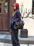 スタンドカラー ニットカーディガン M00130