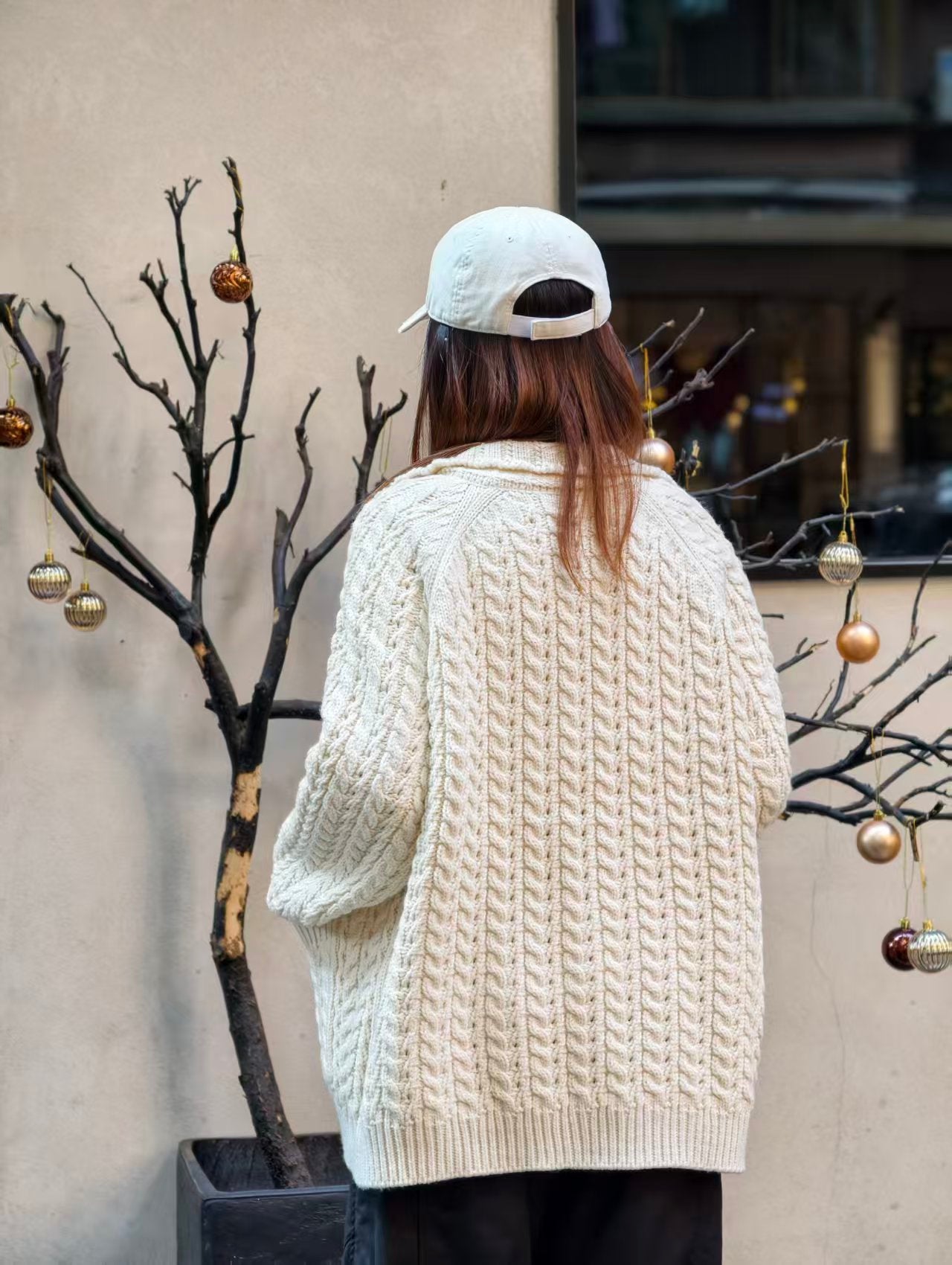 スタンドカラー ニットカーディガン M00130