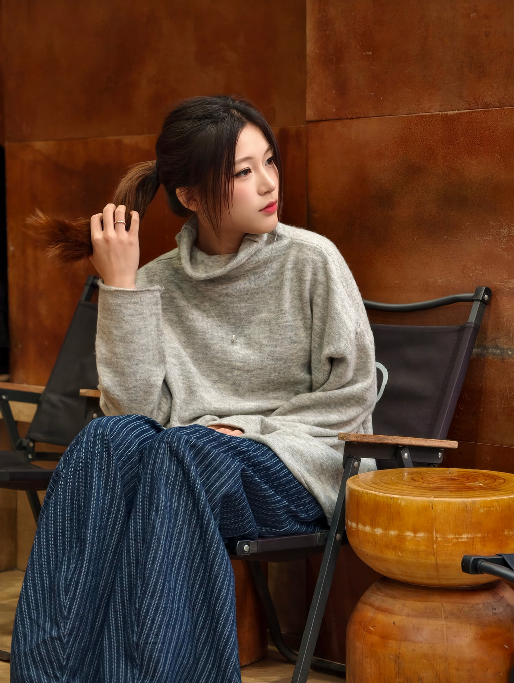 ハイネック ロングスリーブセーター M00129