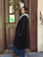 フェイクシープスキン フード付きコート M00138