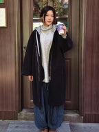 フェイクシープスキン フード付きコート M00138