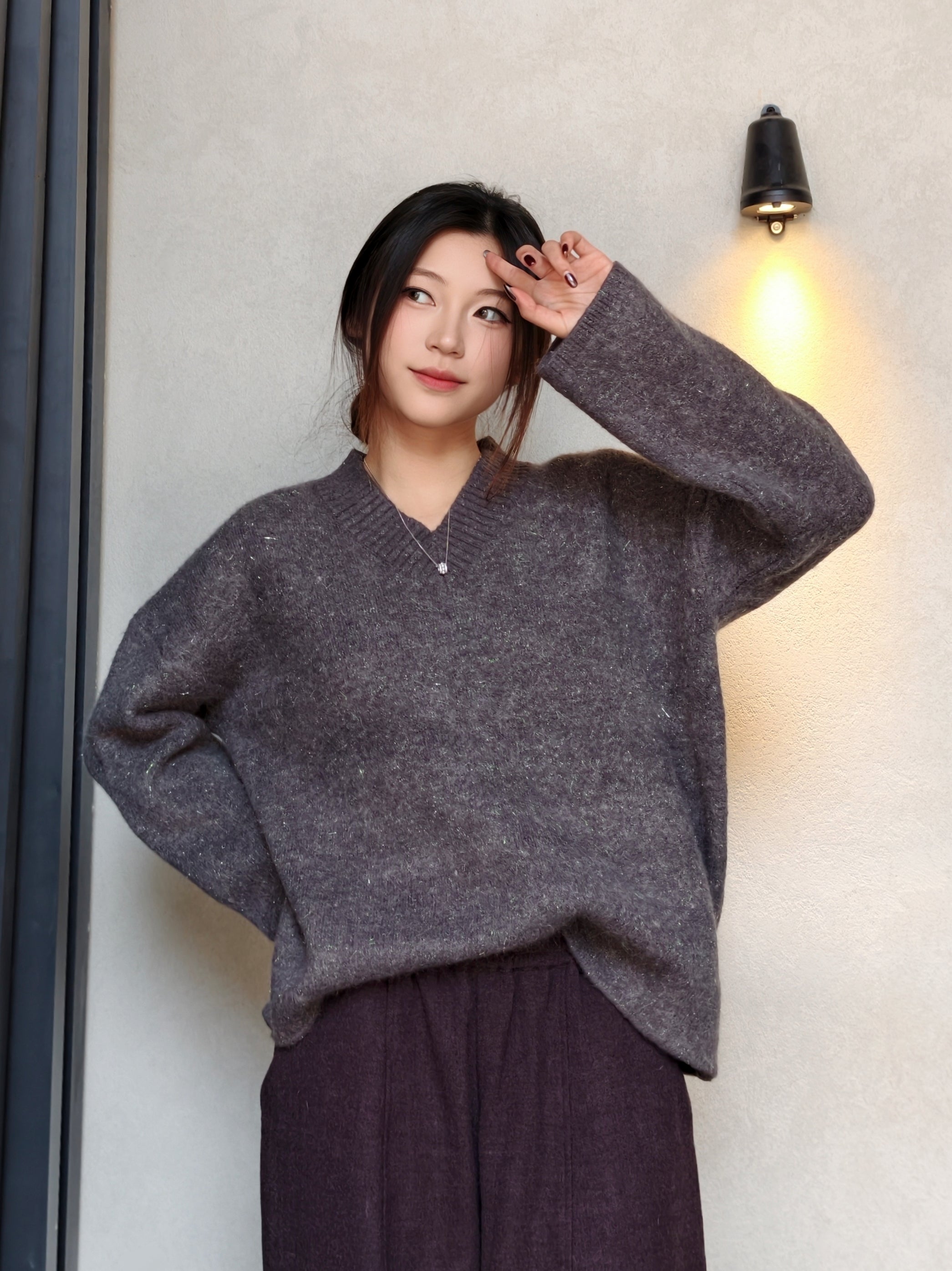 ソフトVネックセーター M00127