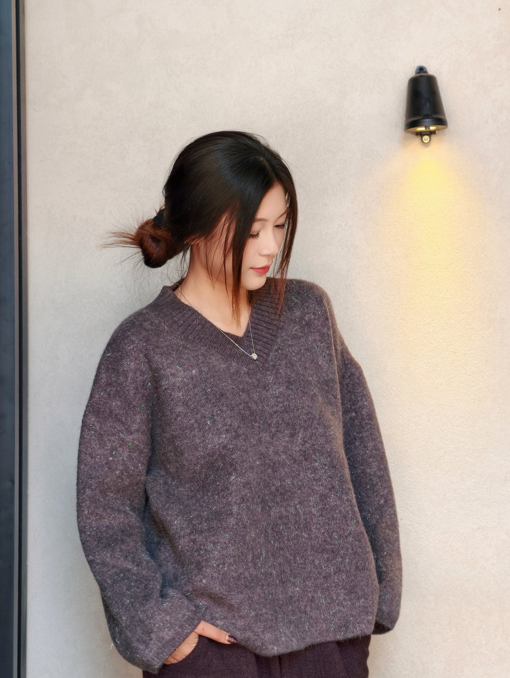 ソフトVネックセーター M00127