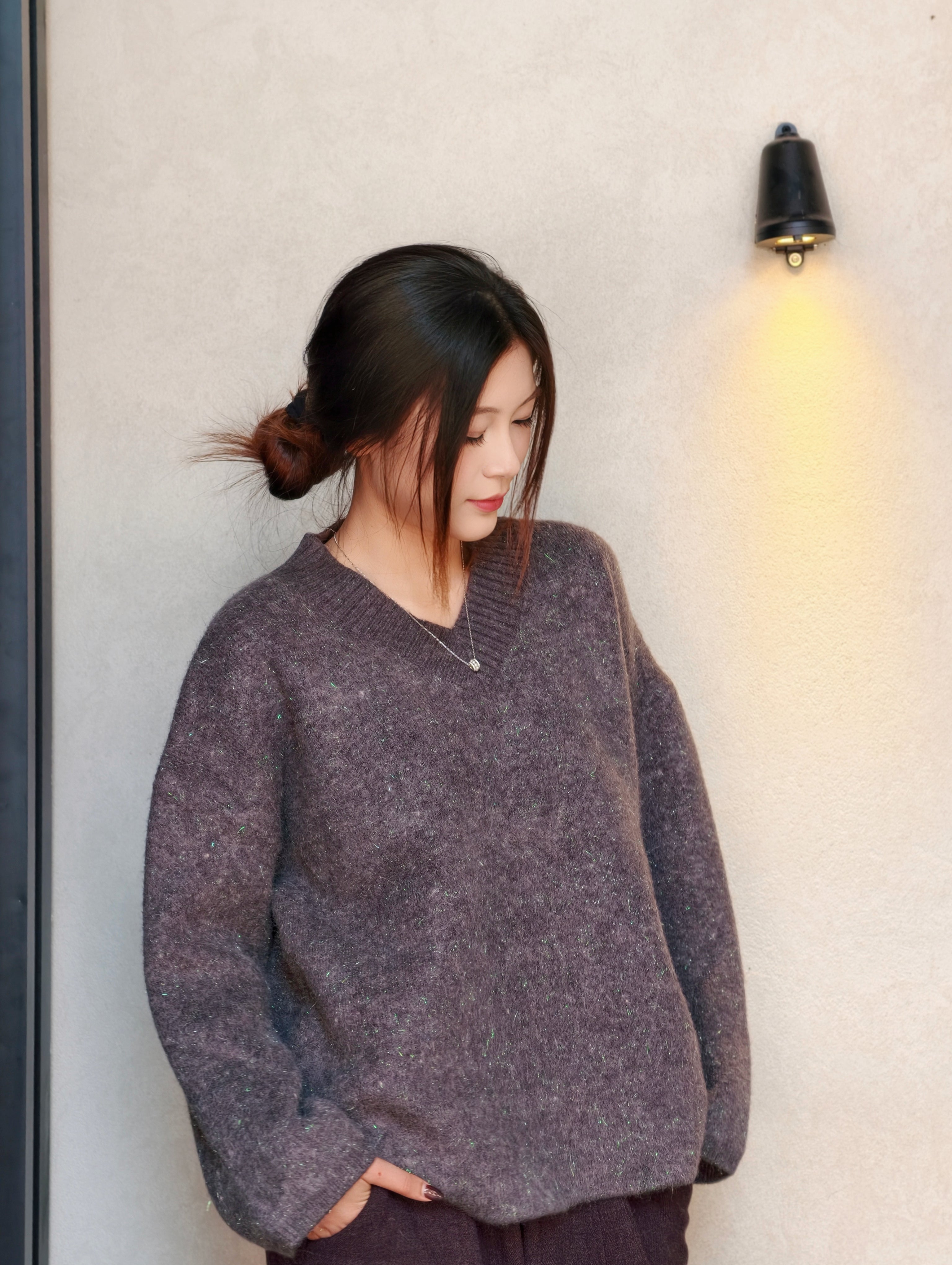 ソフトVネックセーター M00127