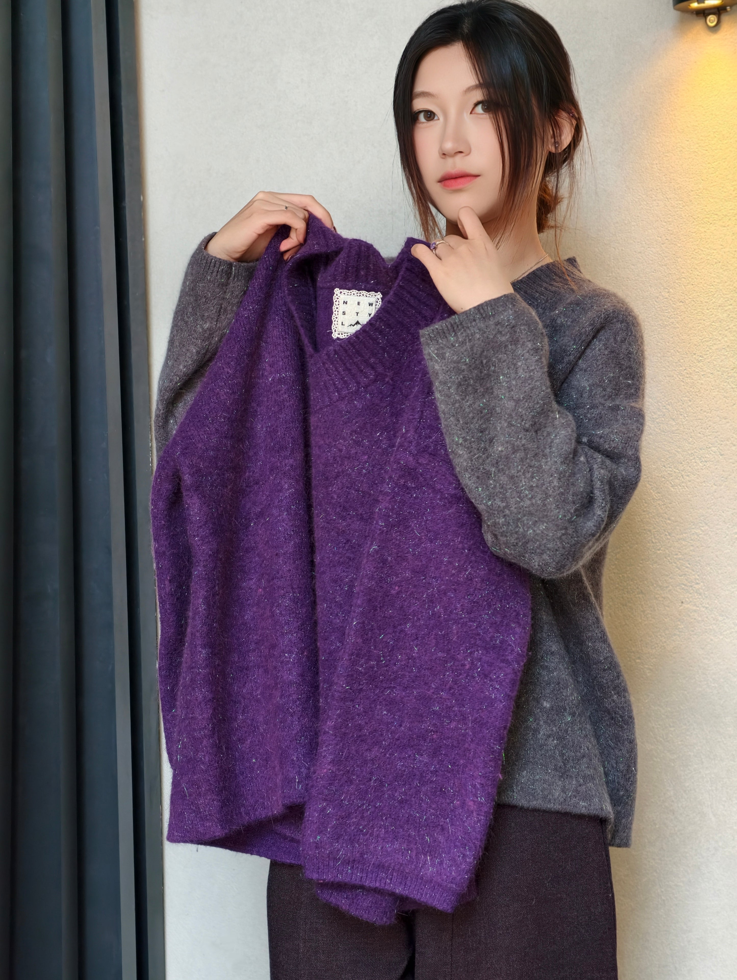 ソフトVネックセーター M00127