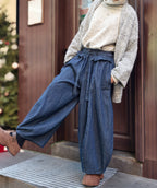 濃紺ストライプ カジュアルパンツ M00135