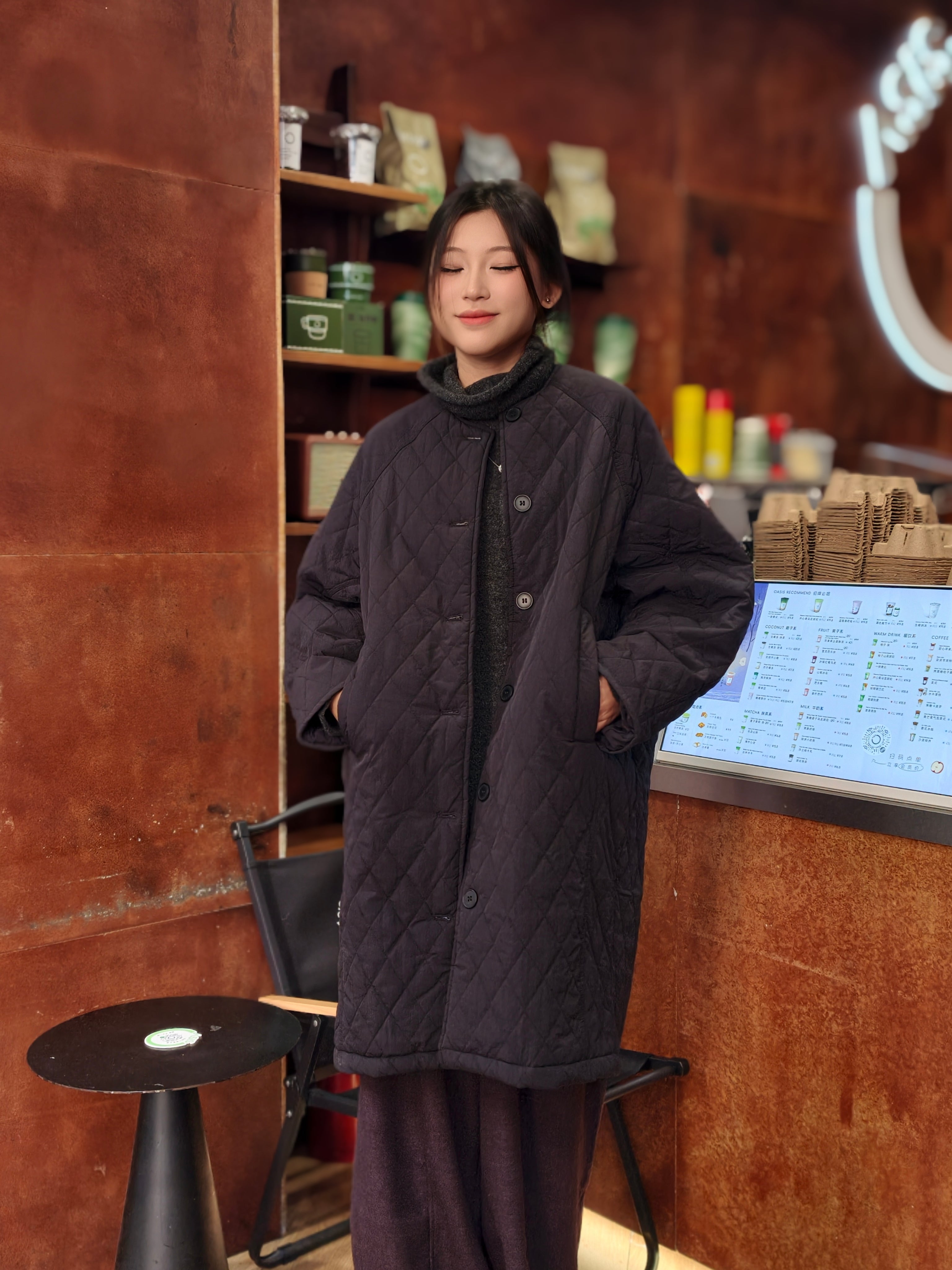 ダイヤモンドキルティング 厚手コットンアウター M00136