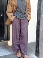 烏梅紫のワイドパンツ M00141