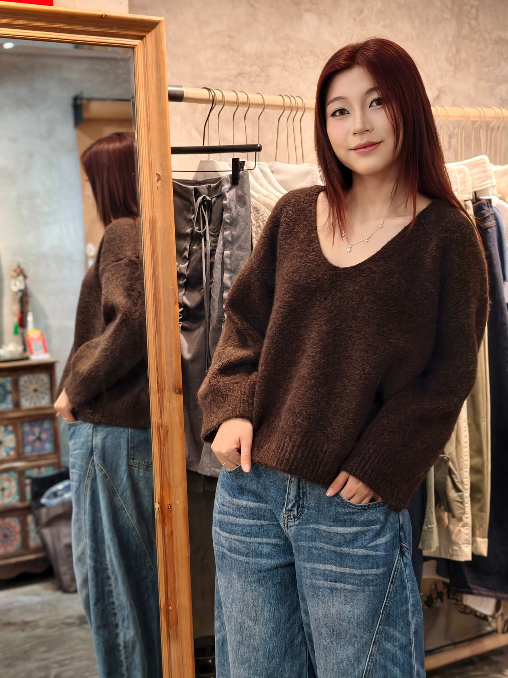 【新作キャンペーン】Vネックリラックスニット M00152