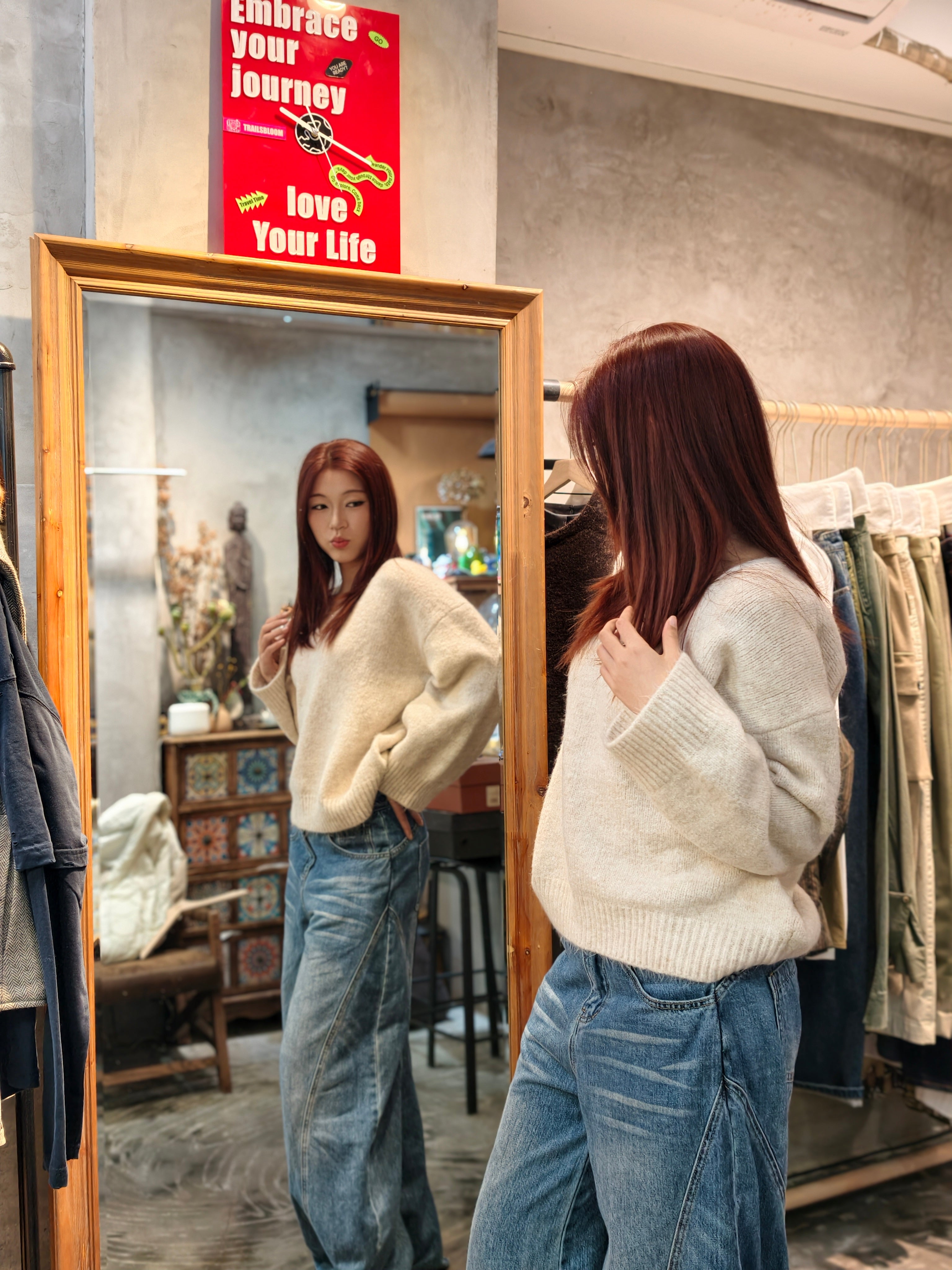 【新作キャンペーン】Vネックリラックスニット M00152