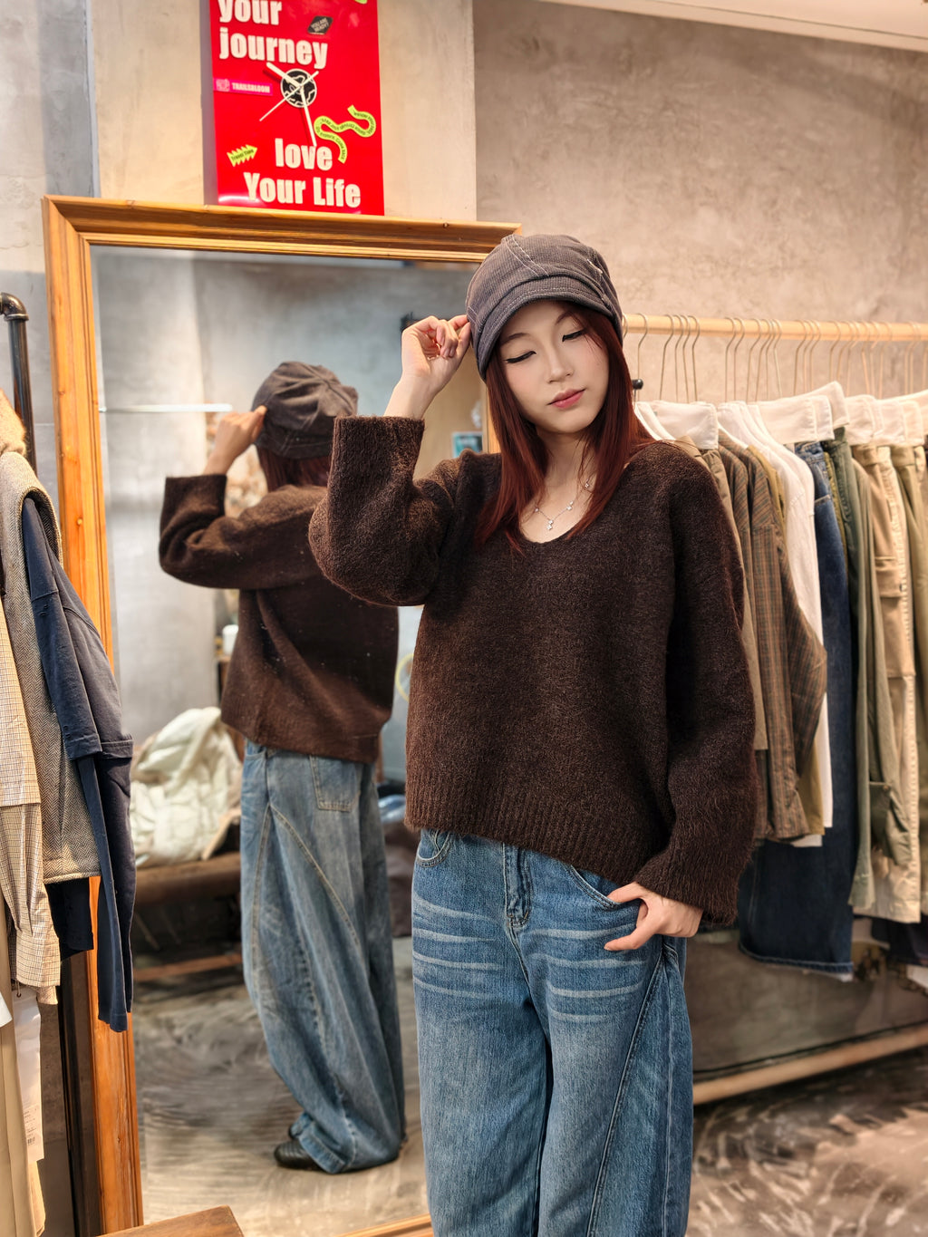 【新作キャンペーン】Vネックリラックスニット M00152