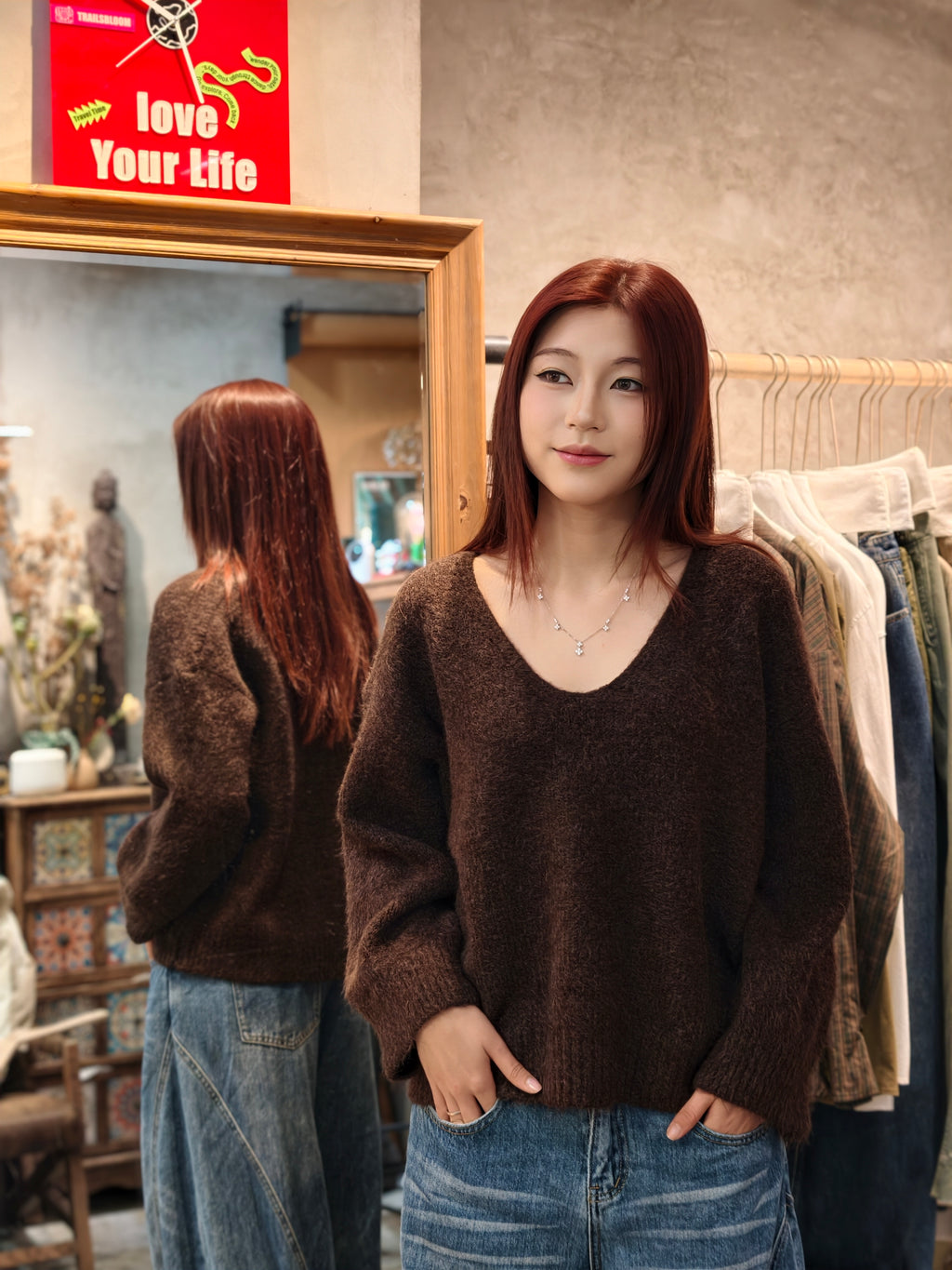 【新作キャンペーン】Vネックリラックスニット M00152