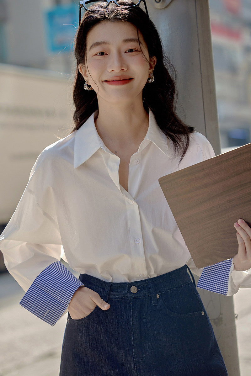 【新作キャンペーン】チェック袖口オーバーシャツ M00149