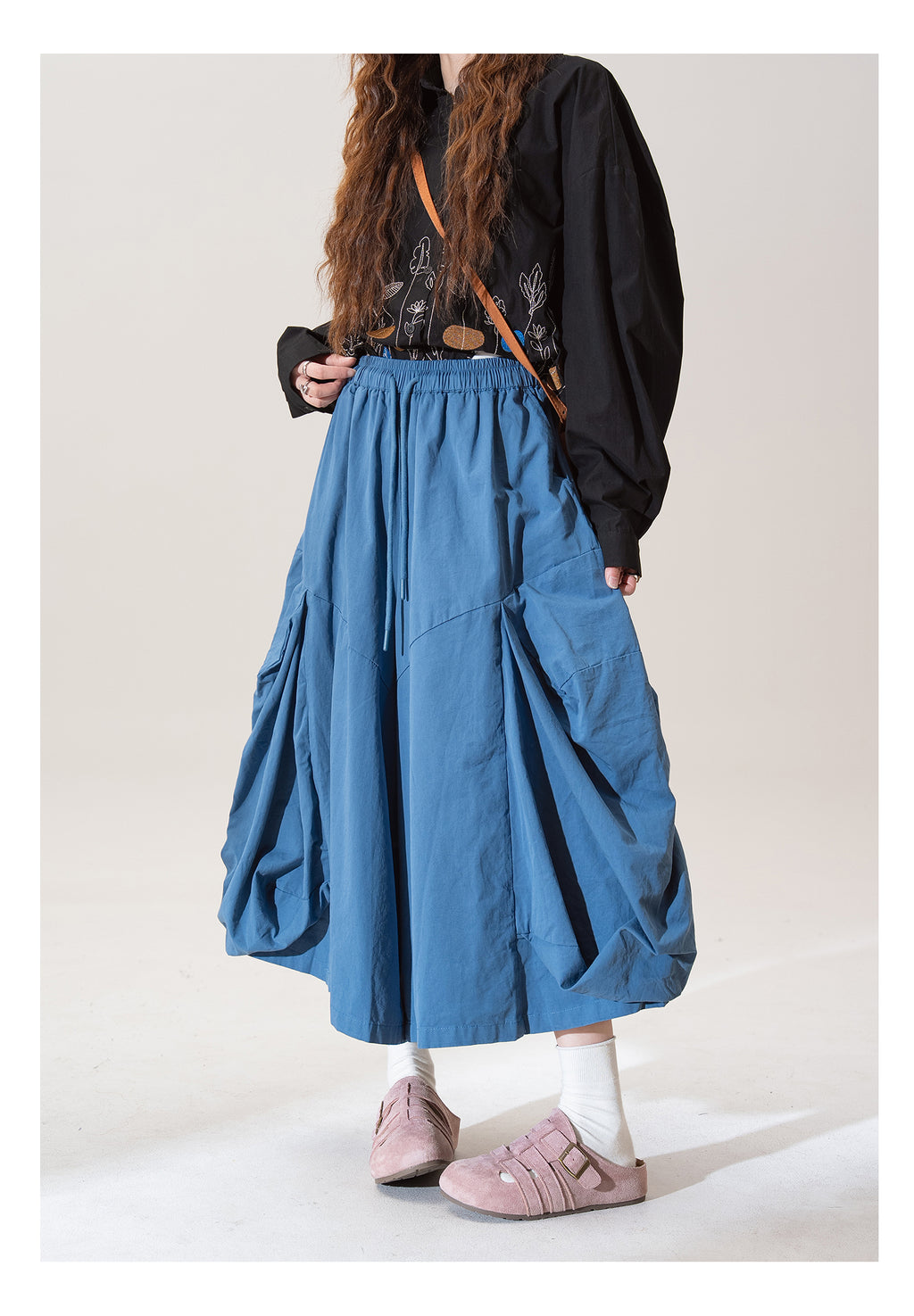 不規則デザイン スカートパンツ M00077