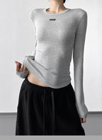 【新作キャンペーン】リブクルーネック長袖T M00155