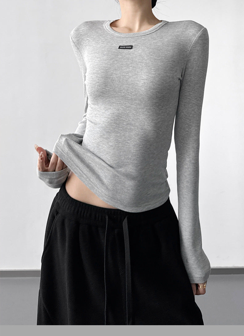リブクルーネック長袖T M00155