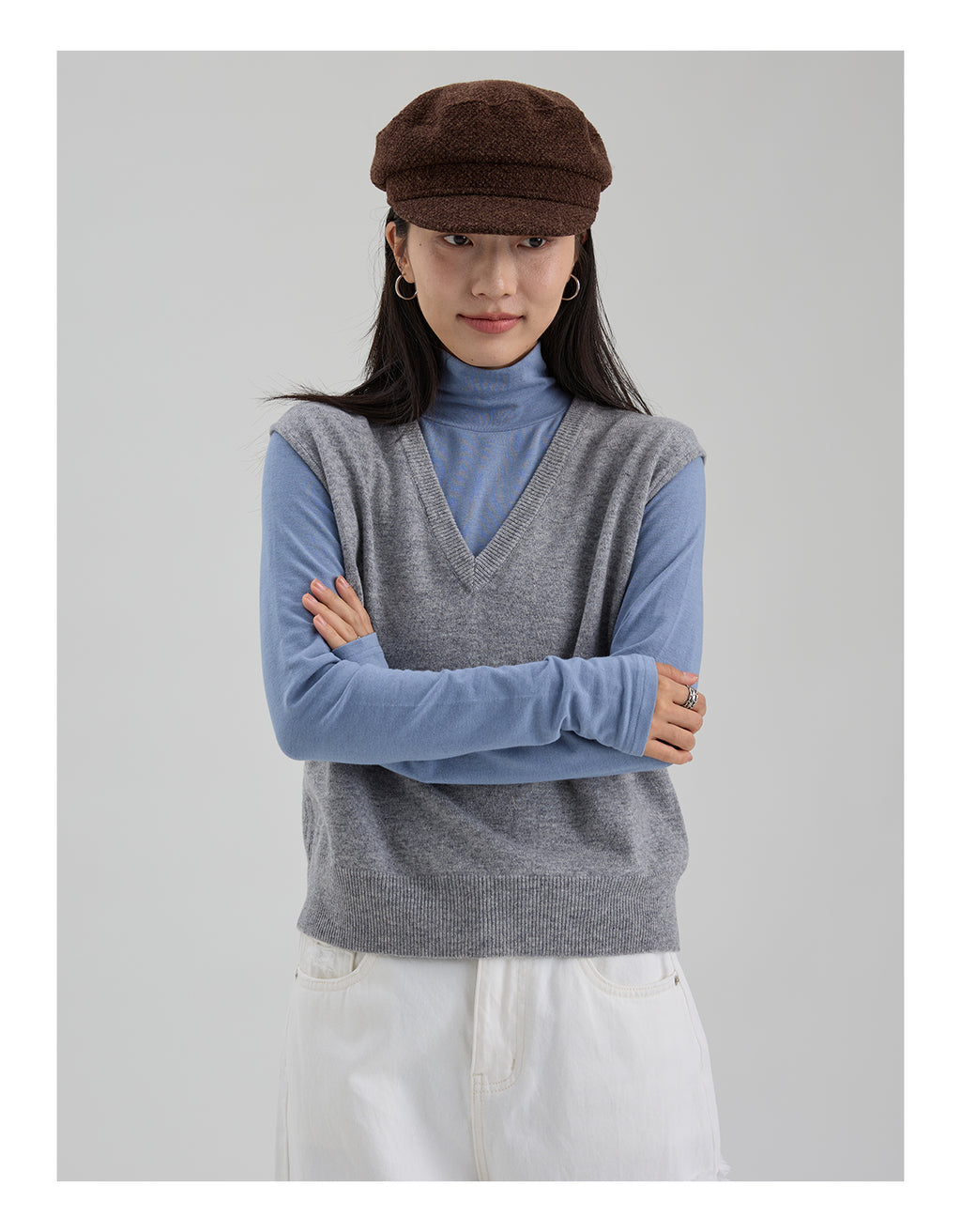 ウール V ネックベスト M00116