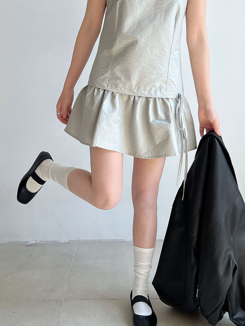 【新作キャンペーン】リボン付きフレアワンピース M00146