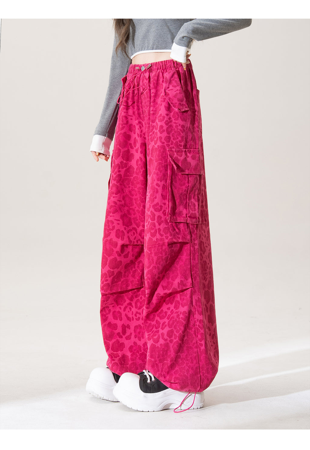 カモ ワイドレッグ カジュアルパンツ M00083