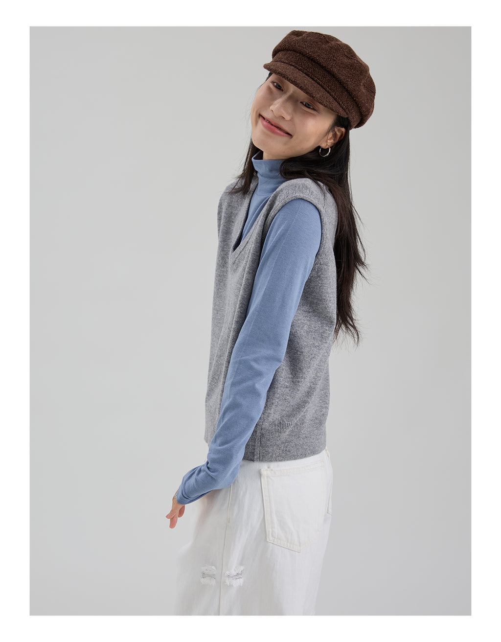 ウール V ネックベスト M00116