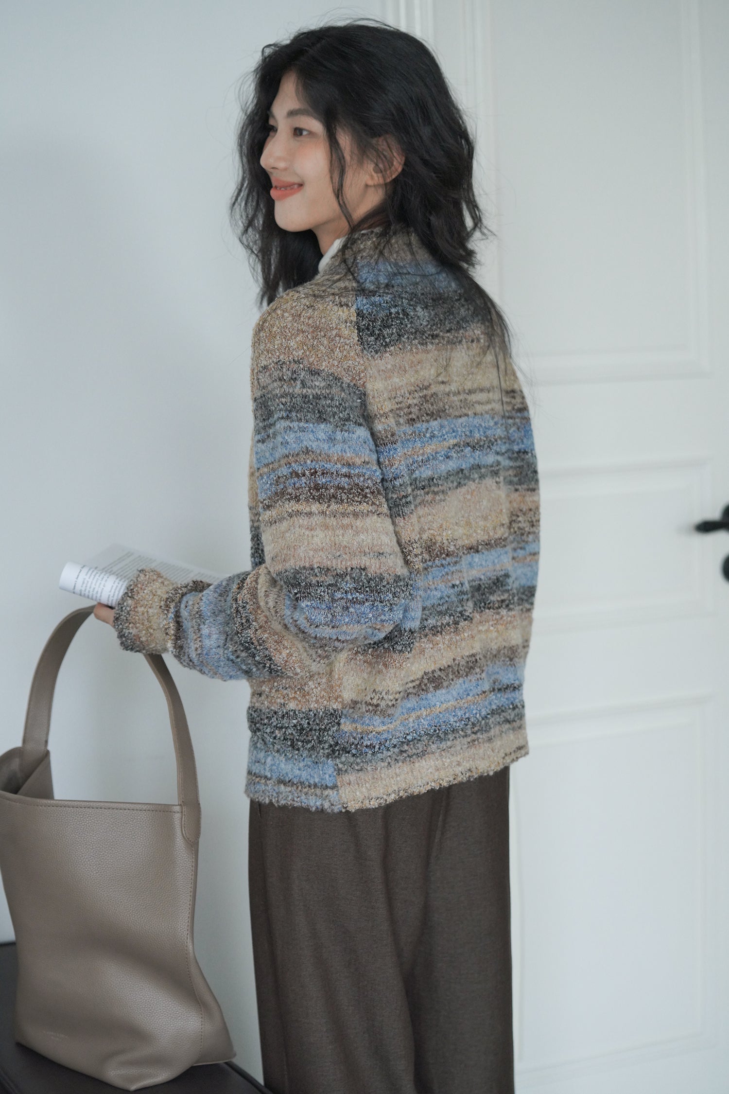 カラーニットカーディガン M00042