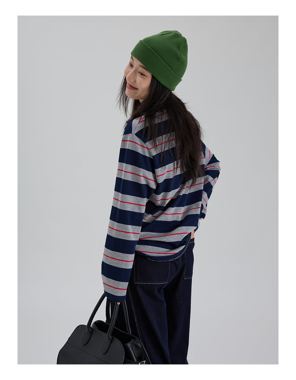 ストライプ ロングスリーブ T シャツ M00067