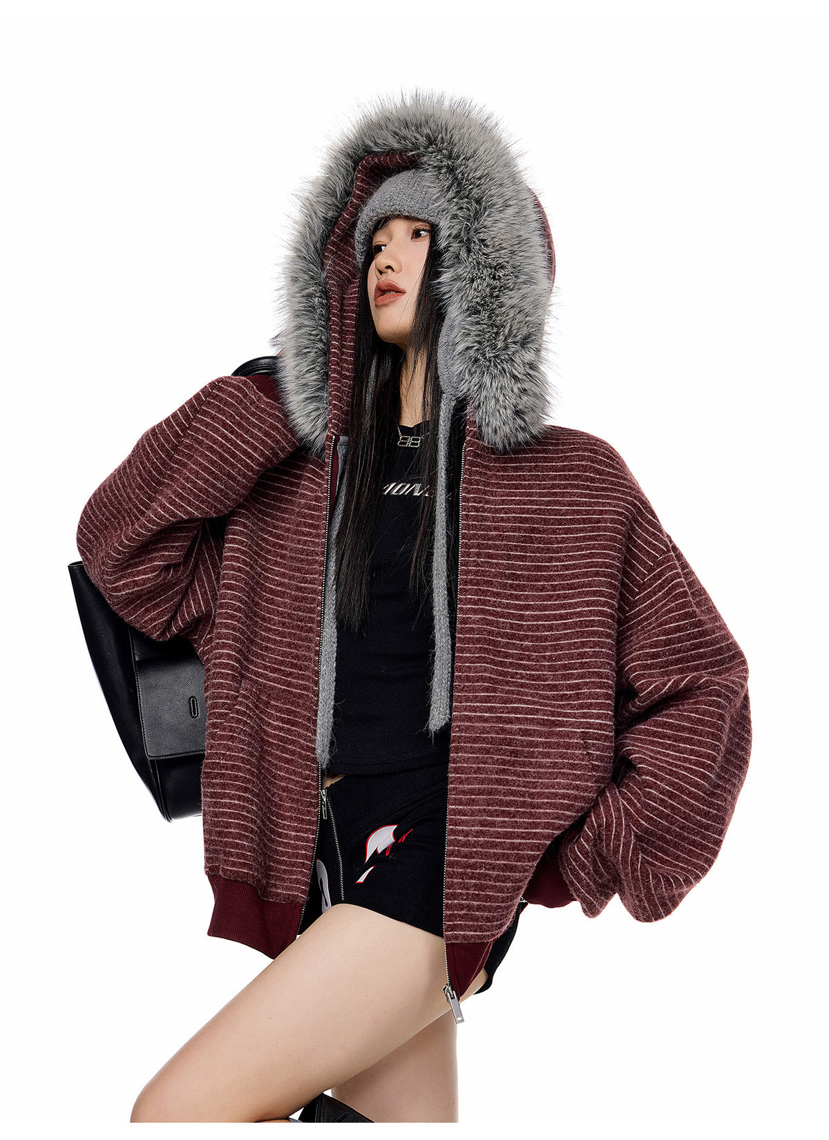 2WAYボアフードアウター（ファー取り外し可） M00115