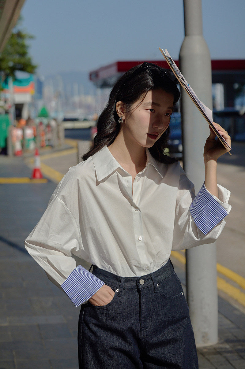 【新作キャンペーン】チェック袖口オーバーシャツ M00149