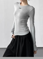 【新作キャンペーン】リブクルーネック長袖T M00155