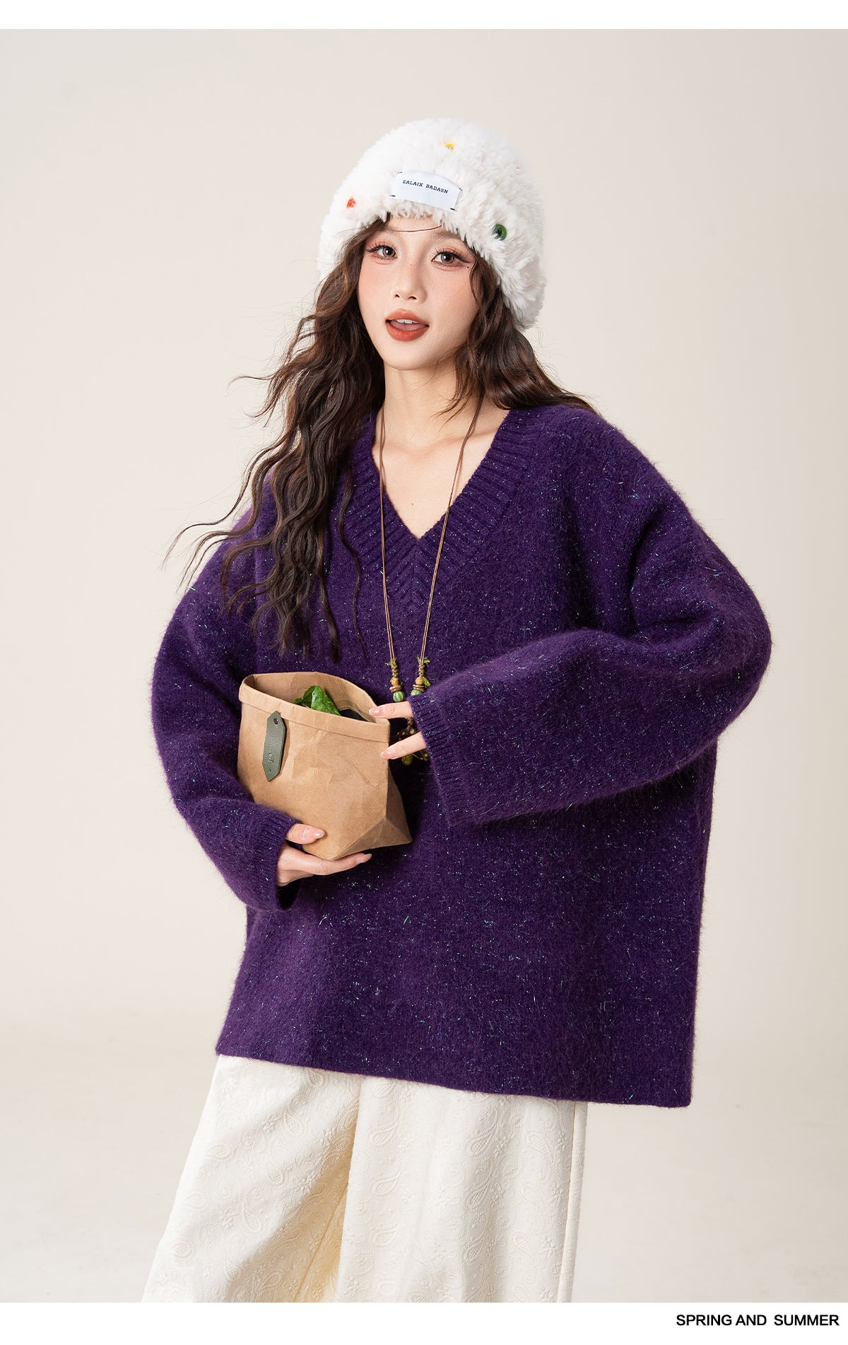 ソフトVネックセーター M00127