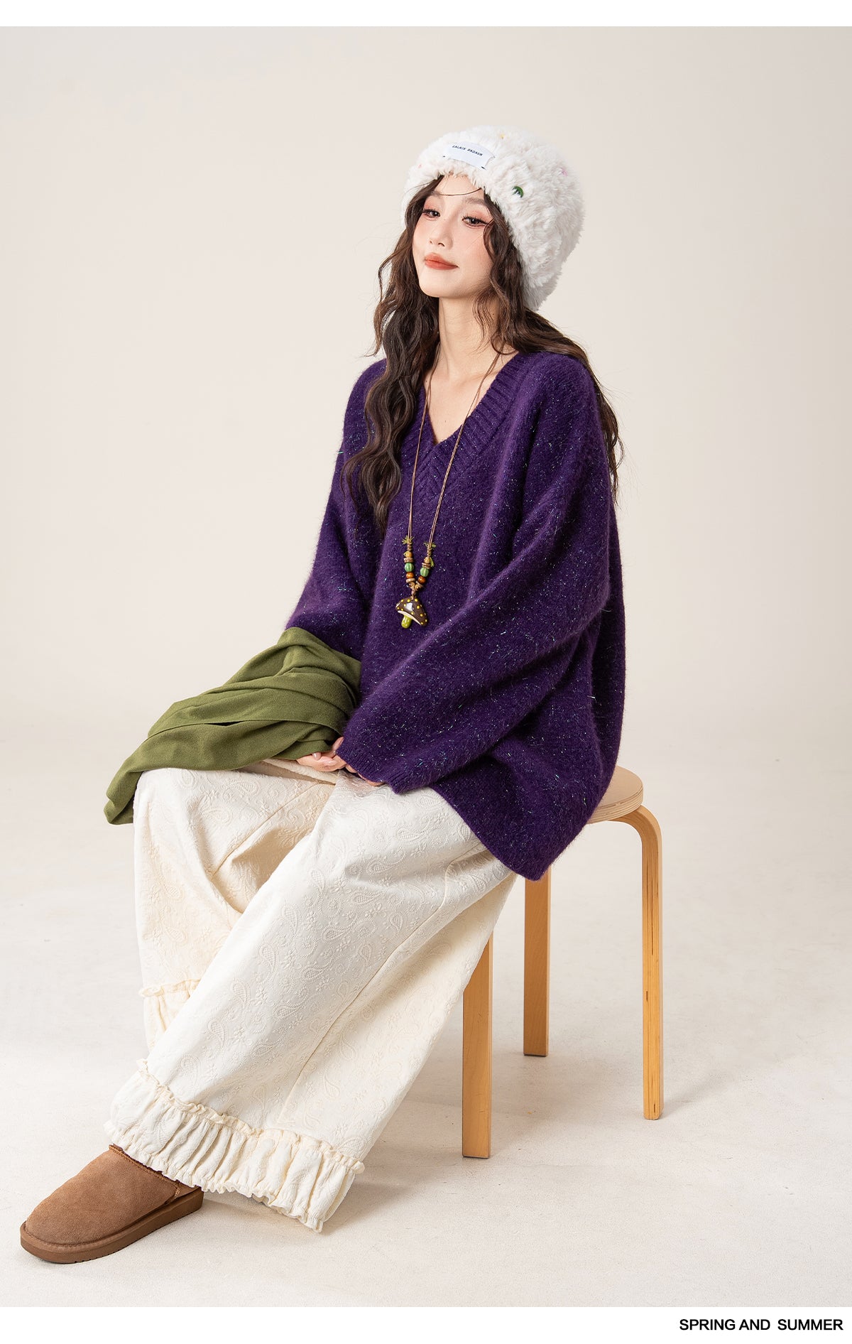 ソフトVネックセーター M00127