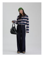 ストライプ ロングスリーブ T シャツ M00067