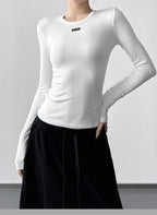 【新作キャンペーン】リブクルーネック長袖T M00155