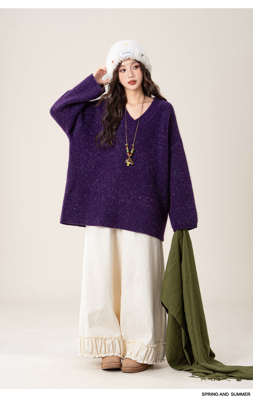 ソフトVネックセーター M00127