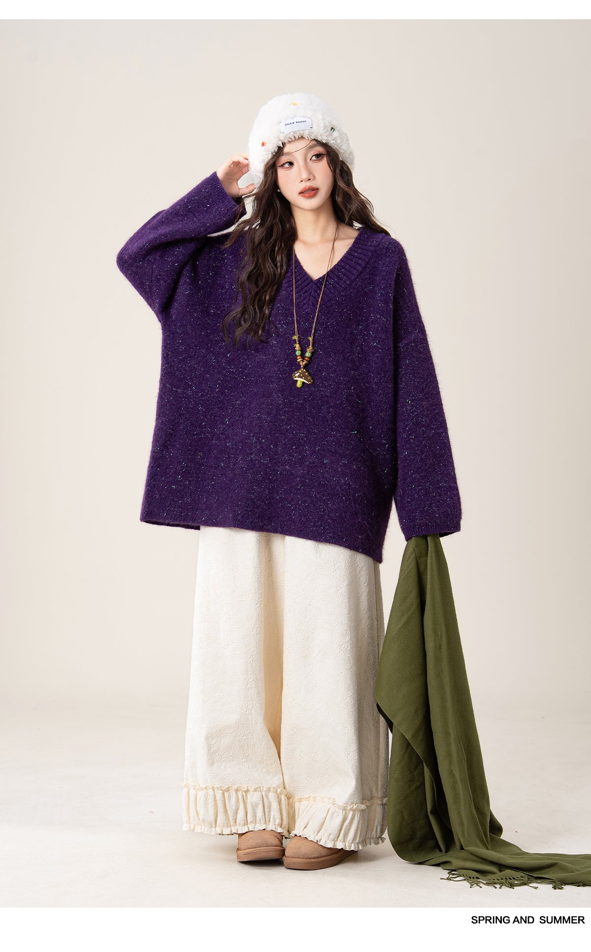 ソフトVネックセーター M00127