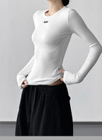 【新作キャンペーン】リブクルーネック長袖T M00155