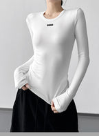 【新作キャンペーン】リブクルーネック長袖T M00155