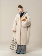 フェイクシープスキン フード付きコート M00138