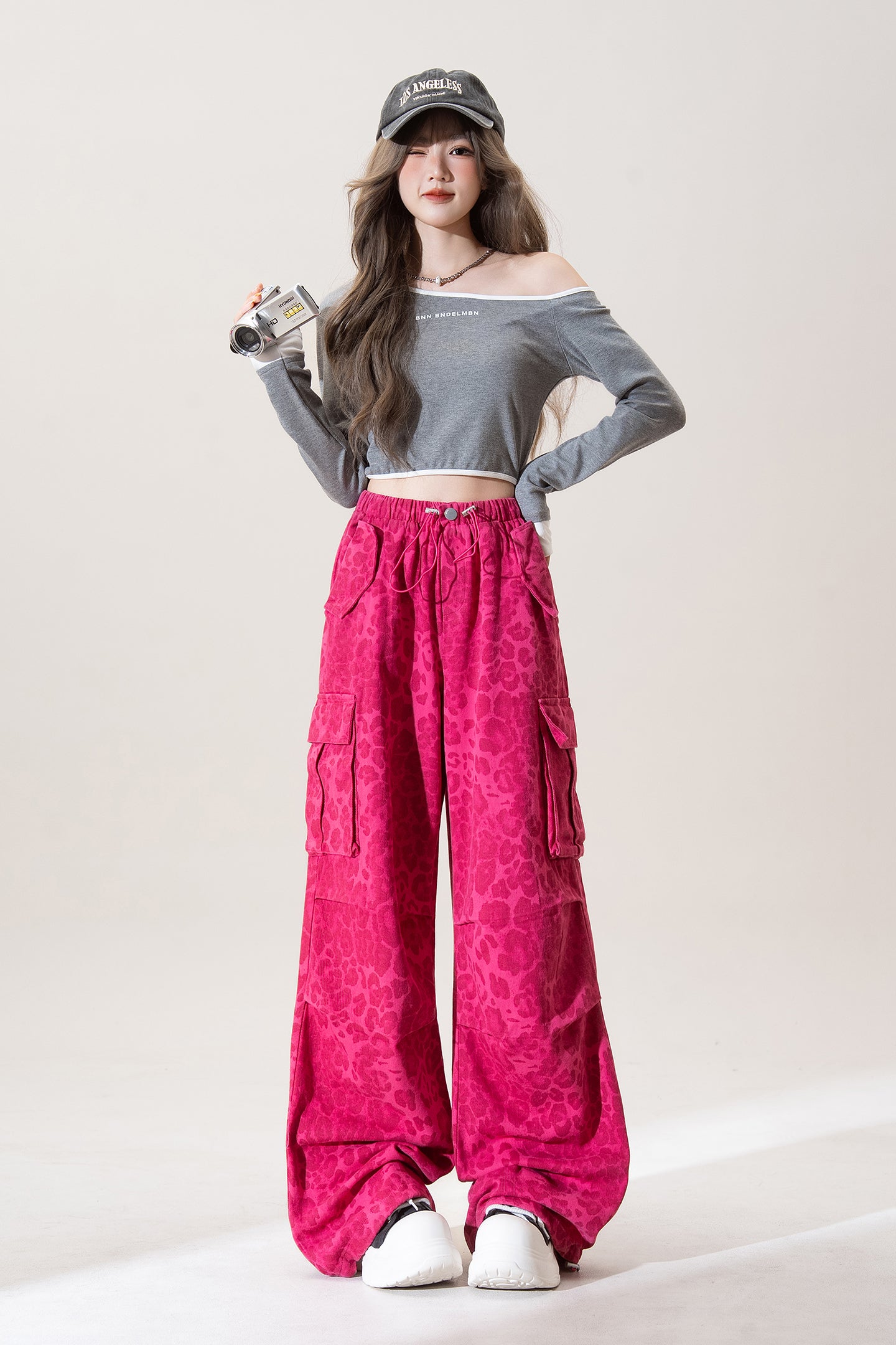 カモ ワイドレッグ カジュアルパンツ M00083