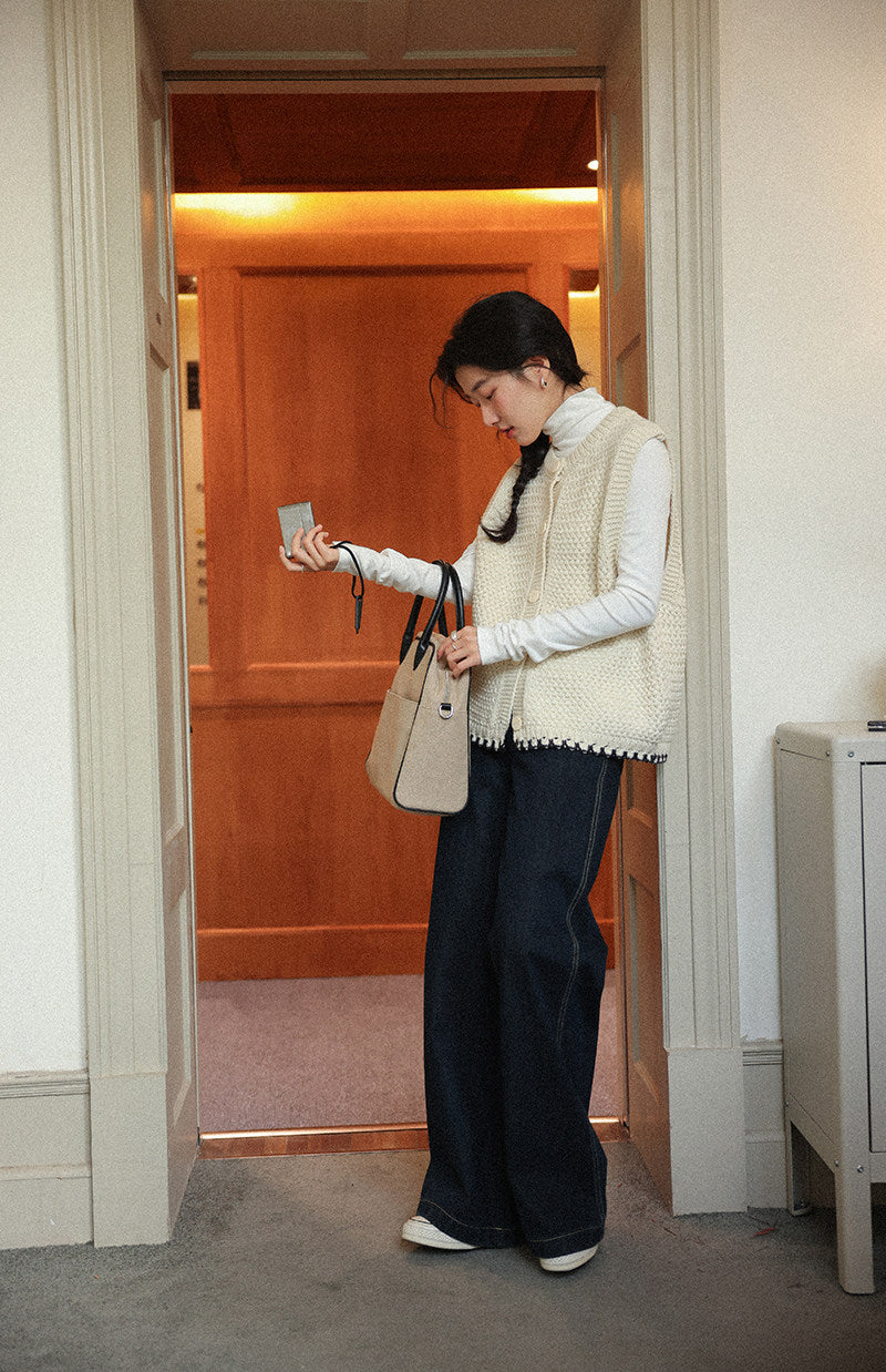 【新作キャンペーン】フリル付きニットベスト M00150