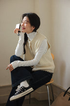 【新作キャンペーン】フリル付きニットベスト M00150