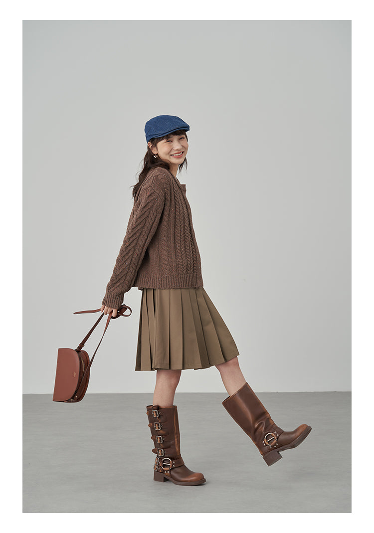 台型プリーツスカート M00062