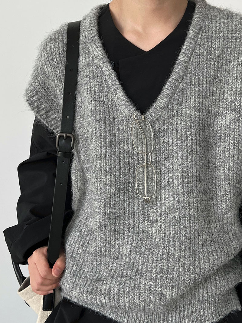 プレミアムタッチVネックニットベスト M00124