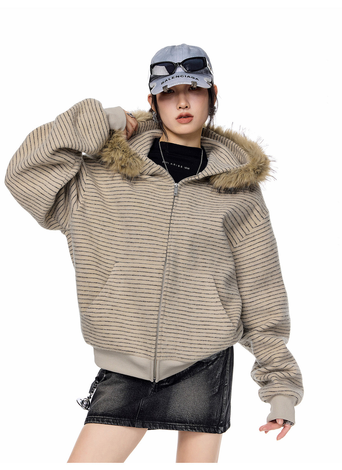 2WAYボアフードアウター（ファー取り外し可） M00115