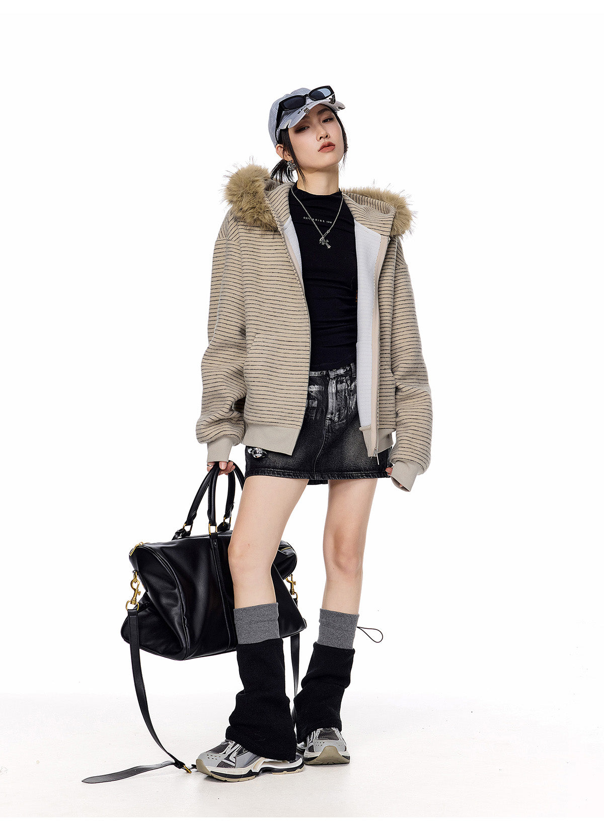 2WAYボアフードアウター（ファー取り外し可） M00115