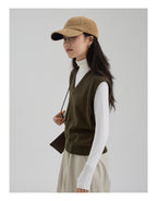 ウール V ネックベスト M00116