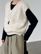 プレミアムタッチVネックニットベスト M00124