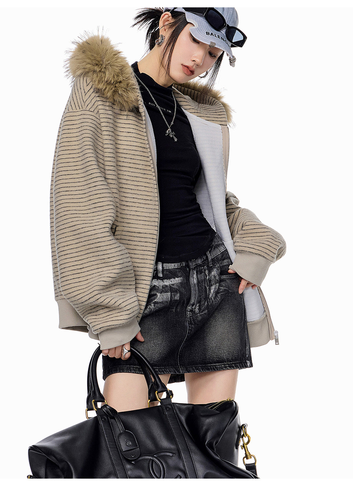 2WAYボアフードアウター（ファー取り外し可） M00115