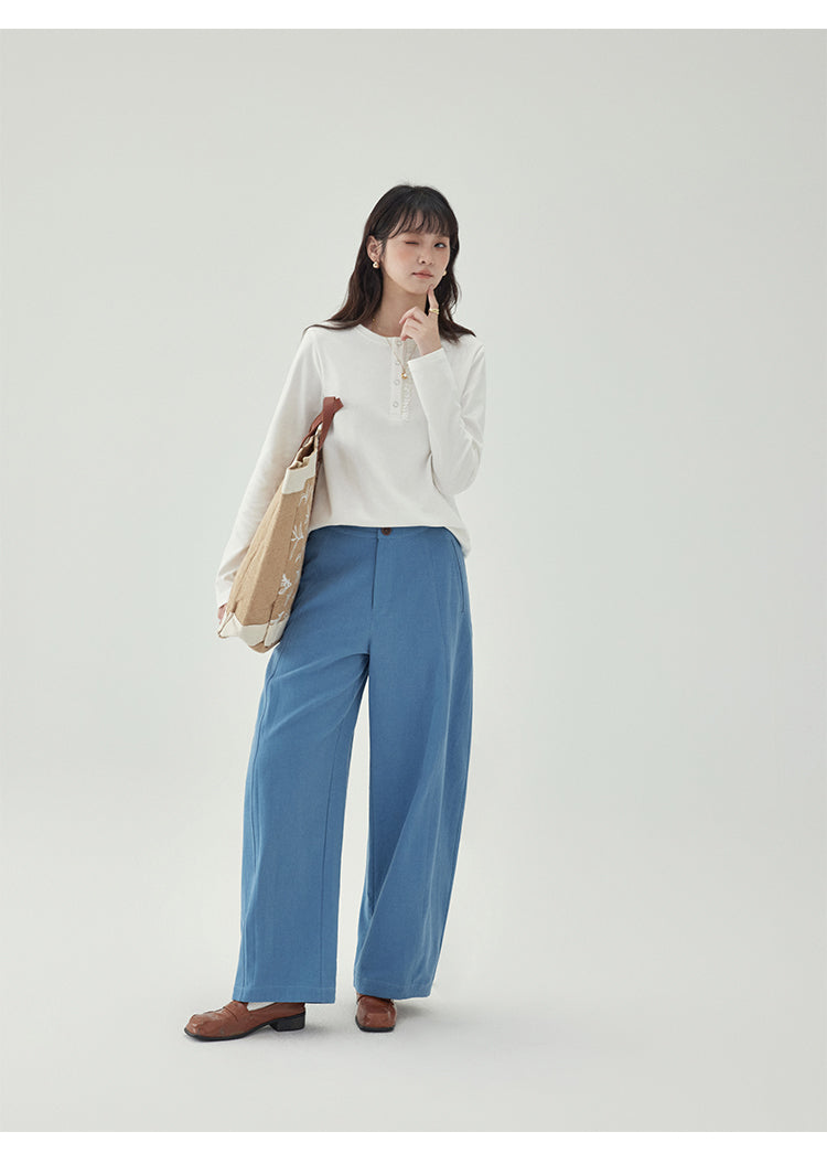 【秋新作】カットデザインワイドパンツ　M00011