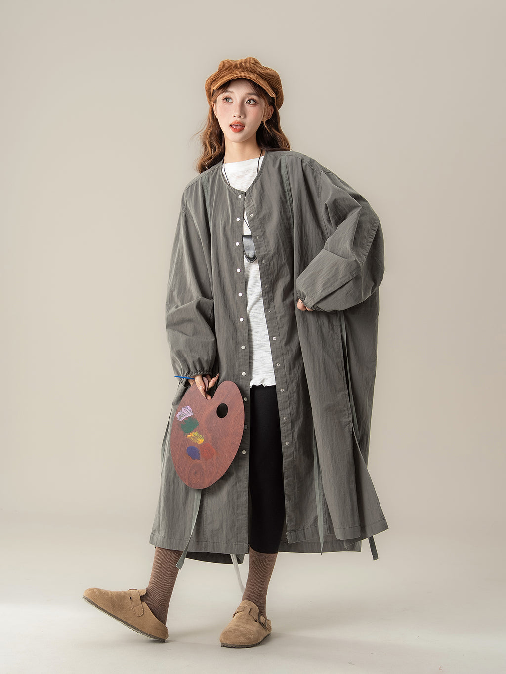 オーバーサイズ ロングトレンチコート M00075